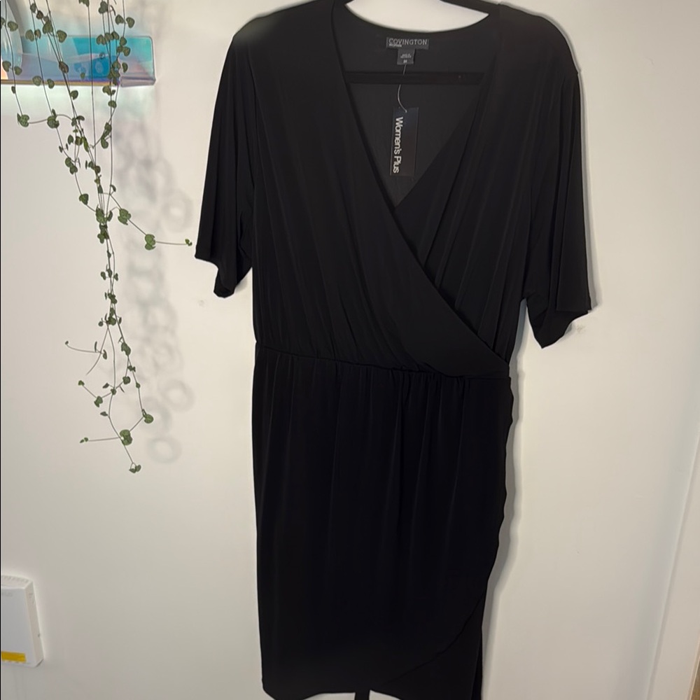Covington NWT black versatile tie-back dress